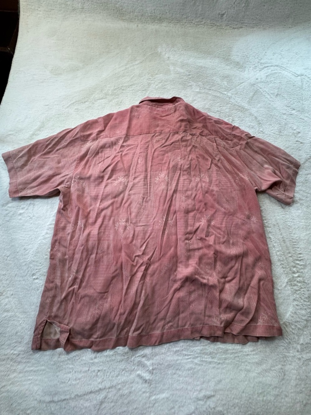 Tommy Bahama Silk Shirt Mens 2XL Pink Palm Tree Pineapple Button Up Tropical - Picture 13 of 13
